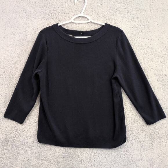 Talbots Sweaters - Talbots Long Sleeve Cotton Blend Sweater Women's Size XL Navy Blue Pullover